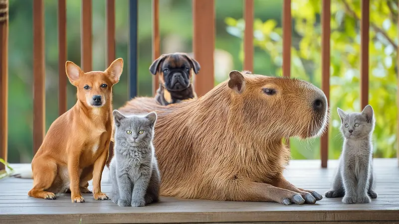 犬と猫とカピバラ