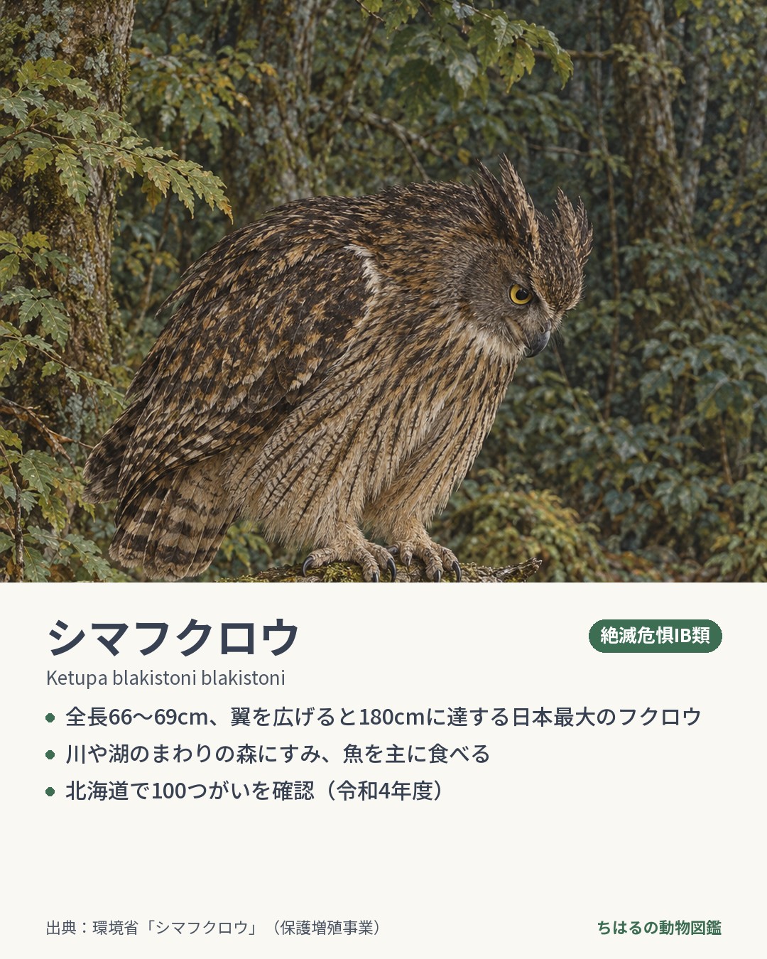 シマフクロウの図鑑カード